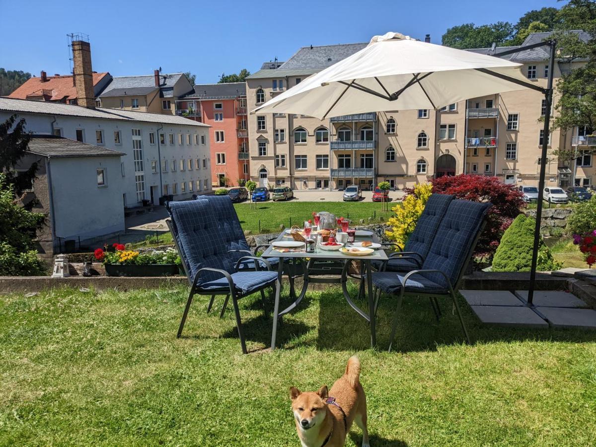 Appartement Urlaubstraum Mit Pool, Terrasse & Fluss Im Garten - Ut à Sebnitz Extérieur photo